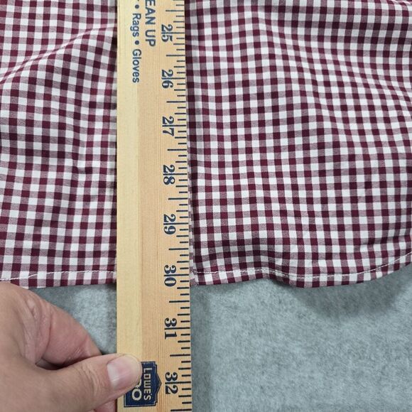 Untuckit Long Sleeve Button Up Shirt Mens XL Red White Check Gingham - Picture 9 of 10